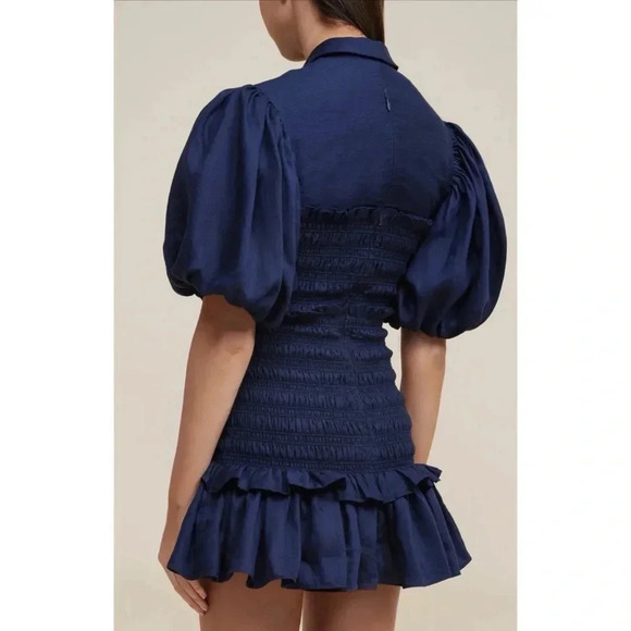 Acler Edna Linen-Blend Mini Dress sz 4 - Picture 4 of 16